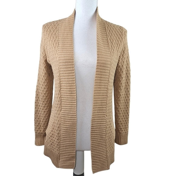 Talbots Texture Knit Lambswool Open Front Cardigan in P - Picture 1 of 6